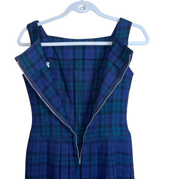 Ilene Ricky Vintage Womens Dress Size 7 Blue Plaid Metal Zipper Casual - Picture 3 of 12